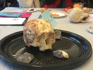 edible white chocolate skull at the anthropology tea